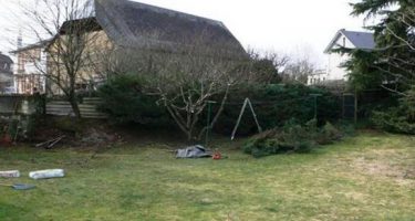 Palissade et terrasse en bois avant travaux